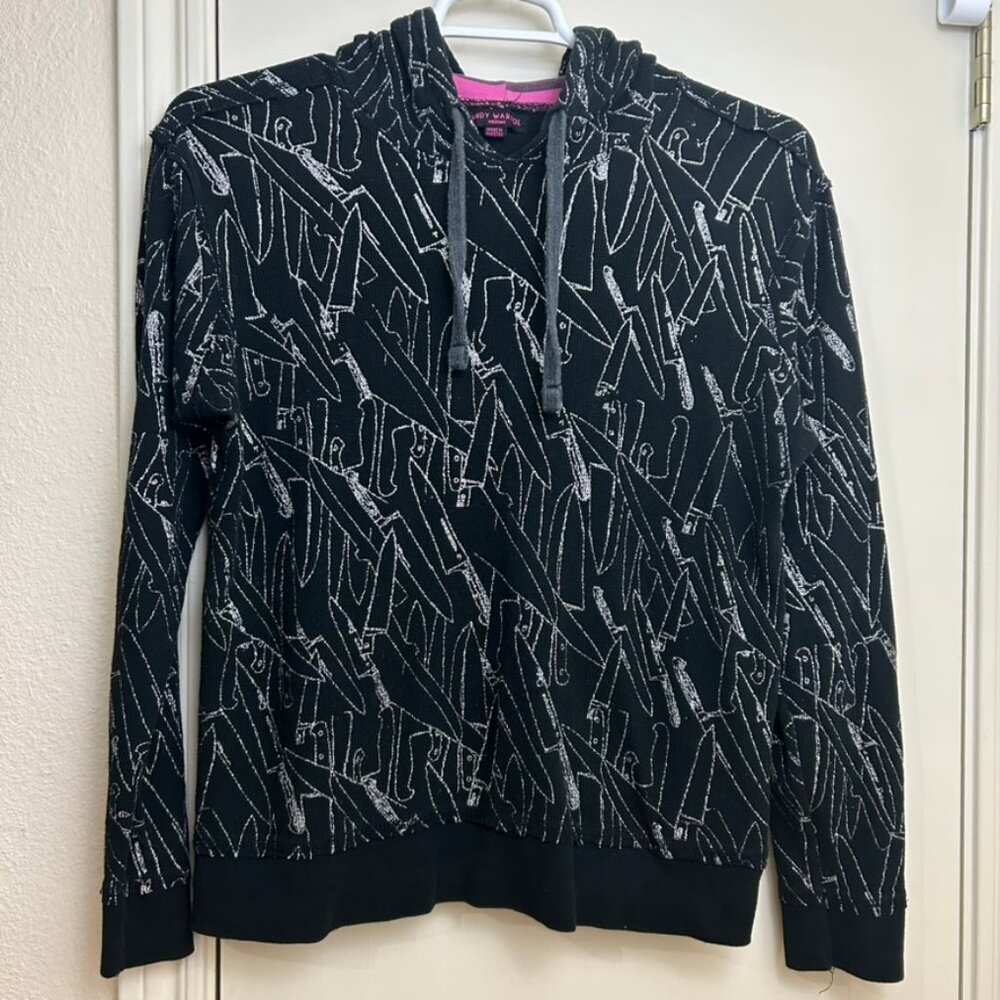 Andy Warhol Original Metallic Glitter Knife/ Knives Hoodie Medium